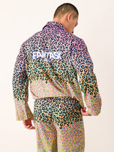 Men's Fluorescent Leopard Color Block Long PJ Set