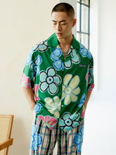 Men's Cartoon Flower Checked Long PJ Set