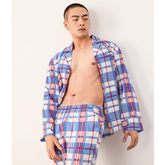 Men's Classic Check Patterns Long PJ Set