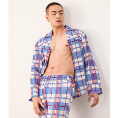 Men's Classic Check Patterns Long PJ Set