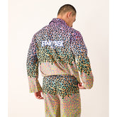 Men's Fluorescent Leopard Color Block Long PJ Set