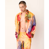Men's Watercolor Swoosh Fantasy Print Long PJ Set