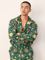 Men's Lotus Snake Pattern Print Long PJ Set