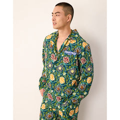 Men's Lotus Snake Pattern Print Long PJ Set