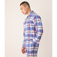 Men's Classic Check Patterns Long PJ Set