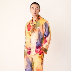 Men's Watercolor Swoosh Fantasy Print Long PJ Set