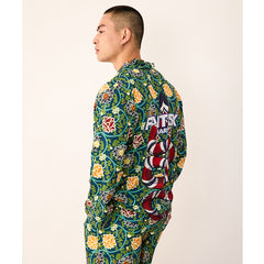 Men's Lotus Snake Pattern Print Long PJ Set