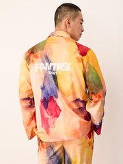 Men's Watercolor Swoosh Fantasy Print Long PJ Set