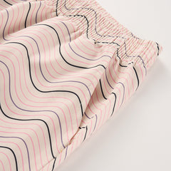 Men's Wave Gradient Color Horizontal Stripe Long PJ Set