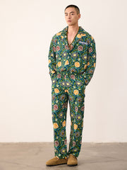 Men's Lotus Snake Pattern Print Long PJ Set