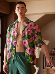 Men's Cosmos Print Long PJ Set