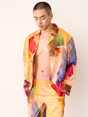 Men's Watercolor Swoosh Fantasy Print Long PJ Set