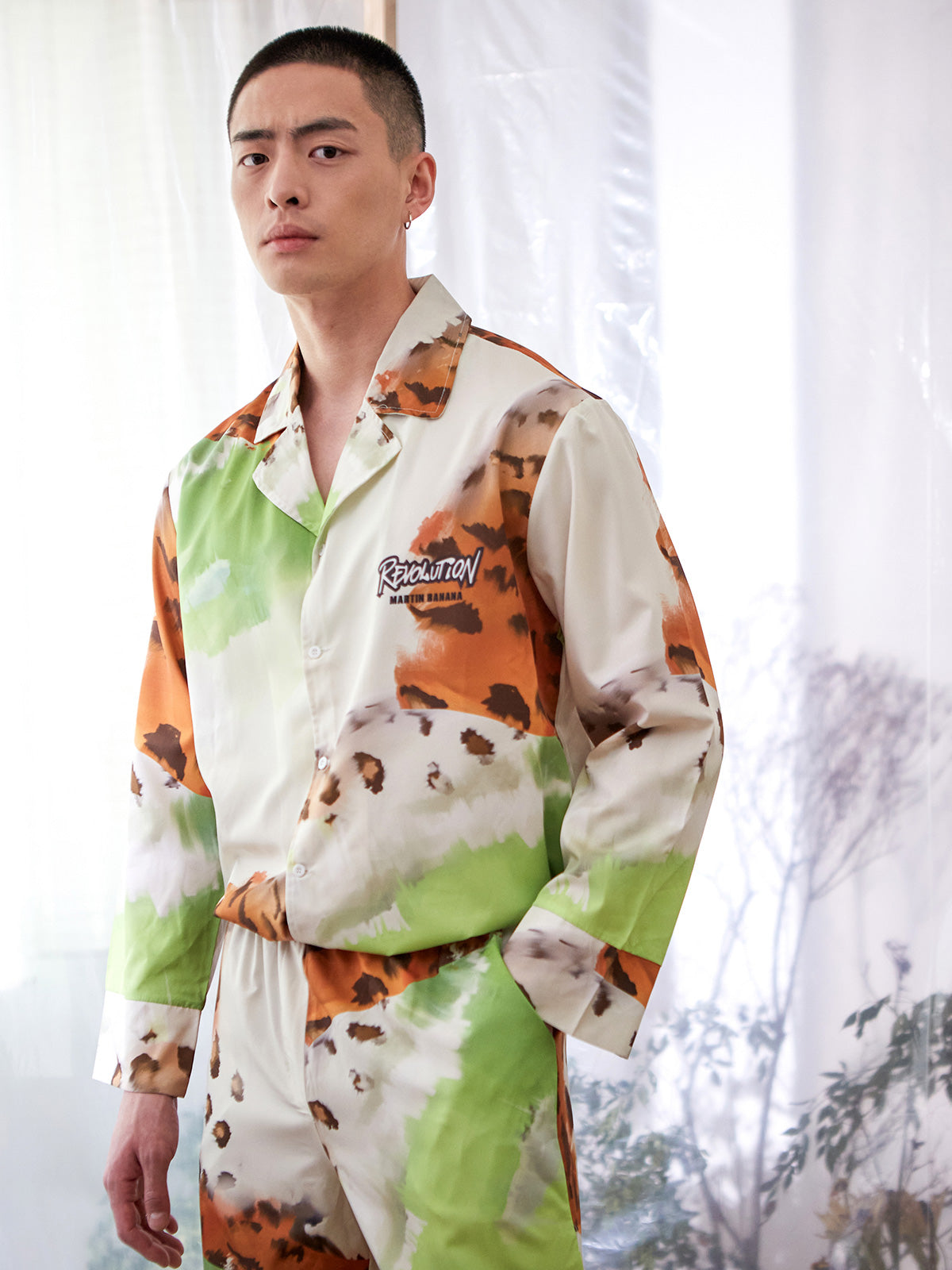 Men's Leopard Print Long PJ Set