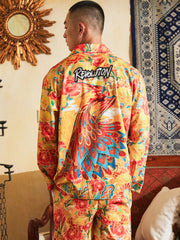 Men's Dragon Phoenix Patterns Long PJ Set
