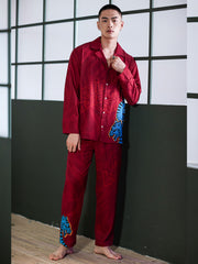 Men's Tiger Print Long PJ Set