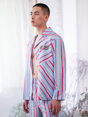 Men's Horizontal Stripe Long PJ Set