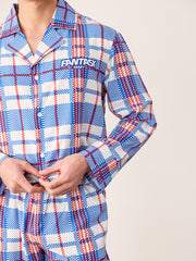 Men's Classic Check Patterns Long PJ Set