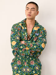 Men's Lotus Snake Pattern Print Long PJ Set