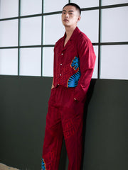 Men's Tiger Print Long PJ Set