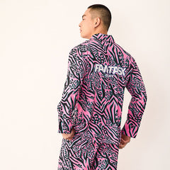 Men's Pink Leopard Tiger Print Long PJ Set
