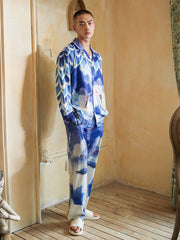 Men's Cranes Print Long PJ Set