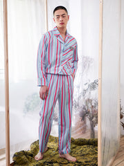 Men's Horizontal Stripe Long PJ Set