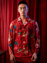 Men's Traditional Pattern All Over Print Long PJ Set