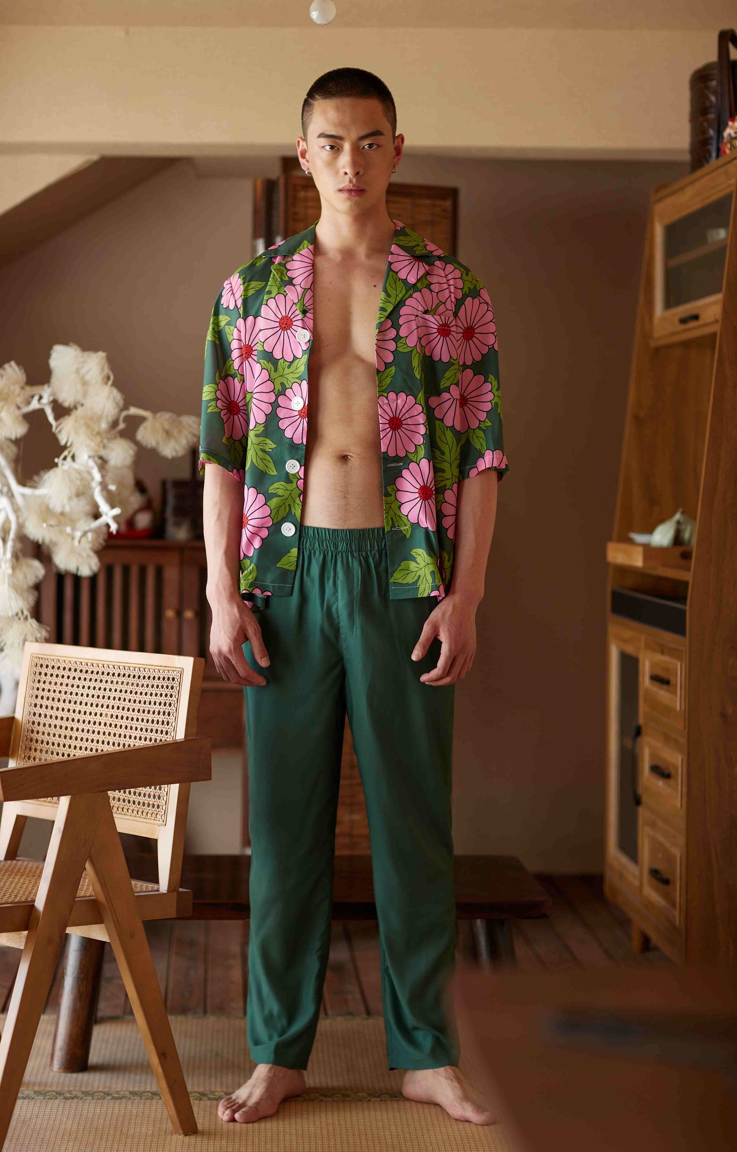 Men's Cosmos Print Long PJ Set