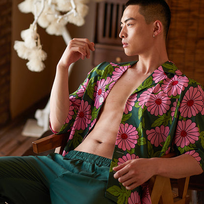 Men's Cosmos Print Long PJ Set