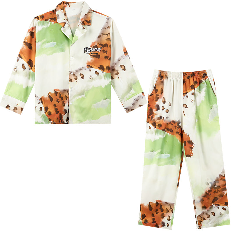 Men's Leopard Print Long PJ Set